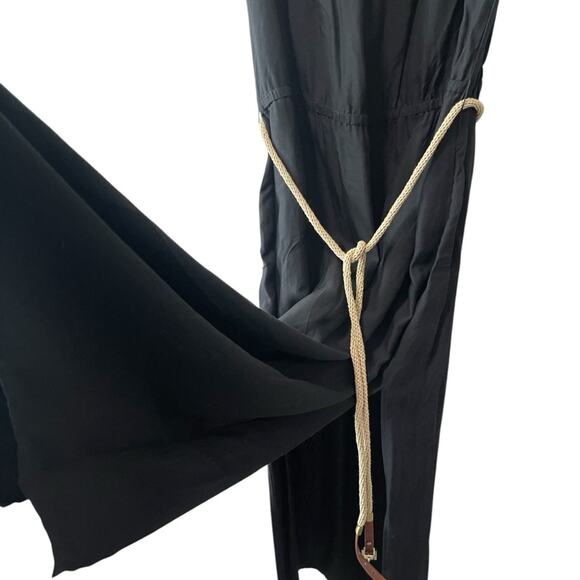 Michael Michael Kors Strapless Double Slit Maxi Dress with Rope Belt Black XL - Picture 4 of 8